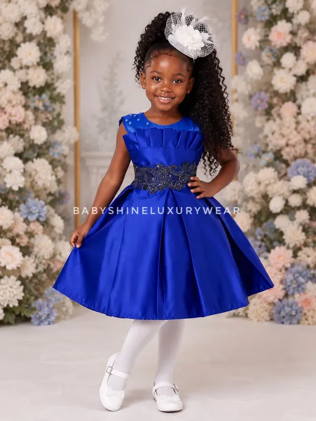 Royal Blue Satin Ball Dress