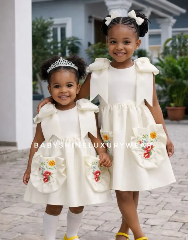 Shoulder bow Scuba Dress white