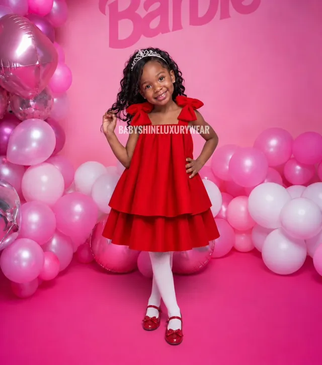 Red Twin Sister Scuba Dress