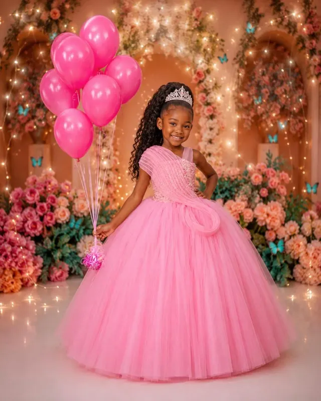 Pink Rosey Gown with Coil