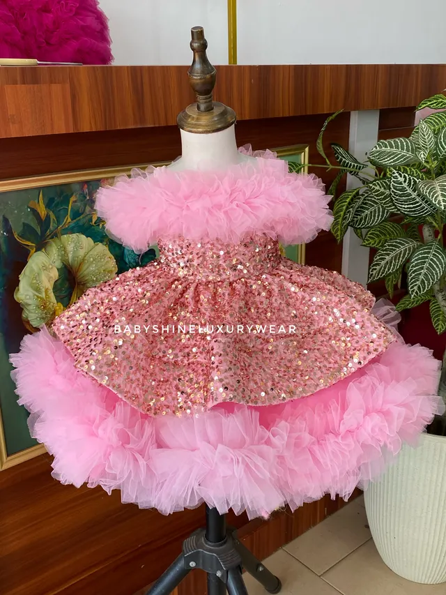 Pink sequins baby dress