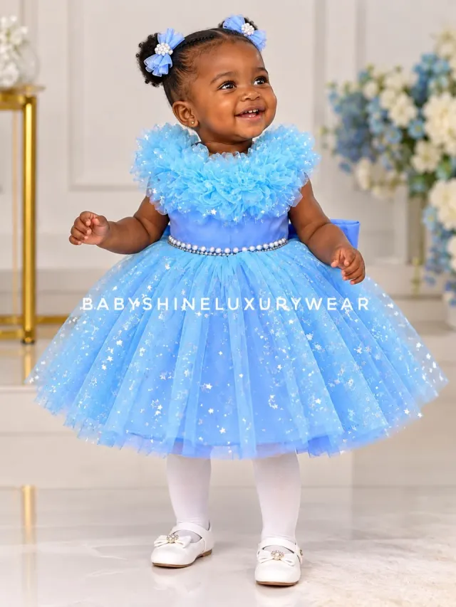 Blue star baby dress