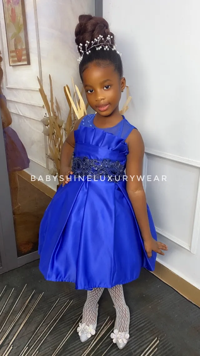 Royal Blue Satin Ball Dress