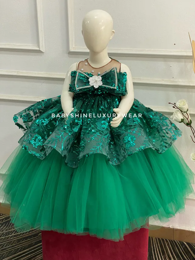 Emerald Green Lace Gown
