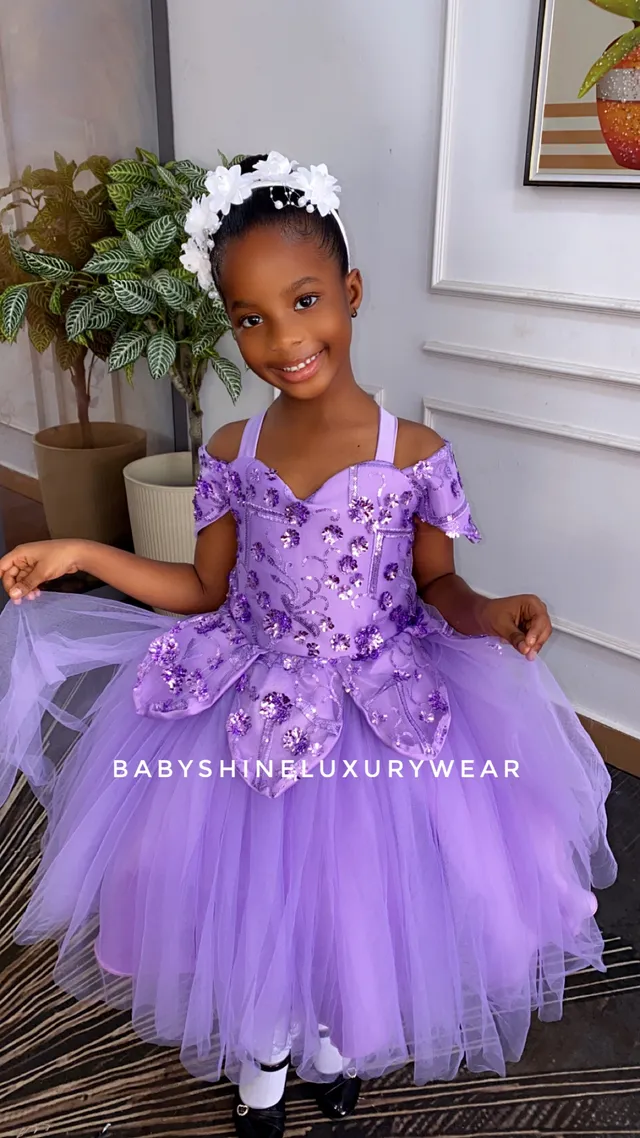 Purple Sequins Lace Dress