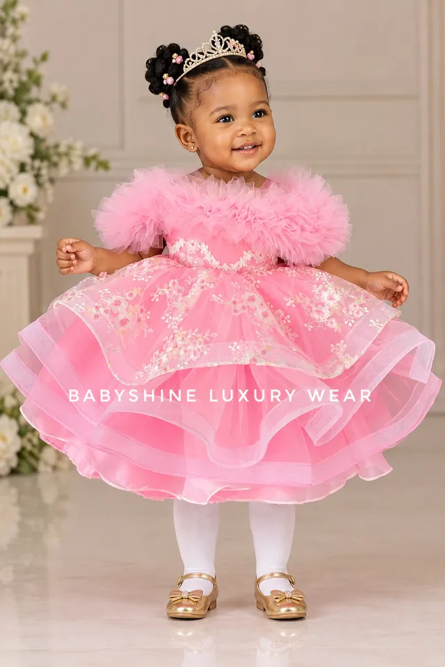 Pink baby lace dress