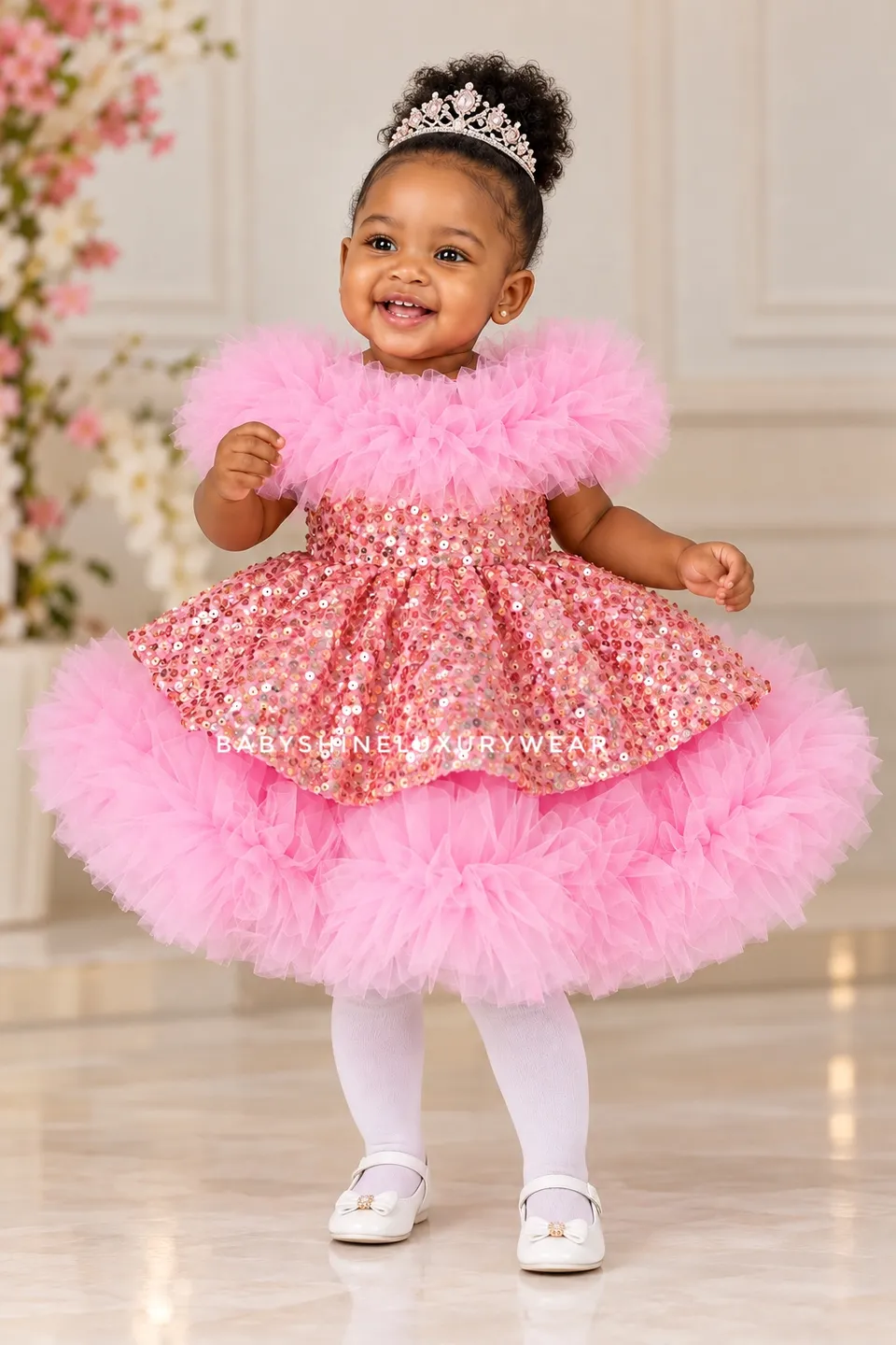 Pink sequins baby dress – photo 2