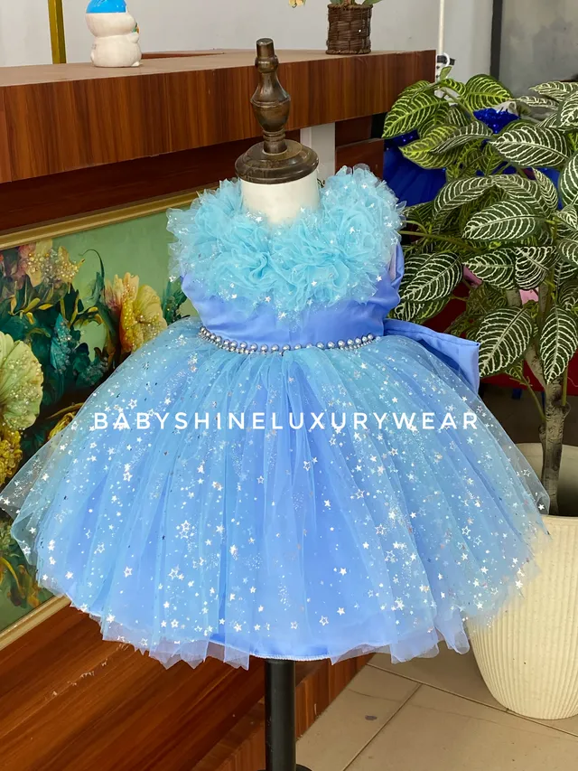 Blue star baby dress