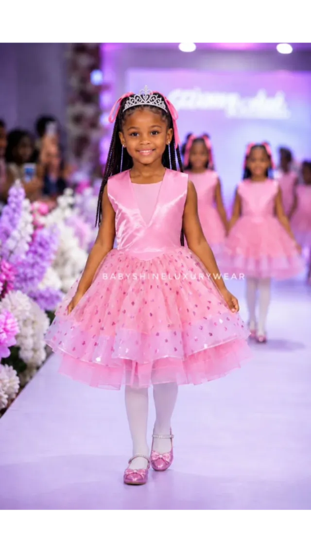 Pink Love Short Gown with Bow