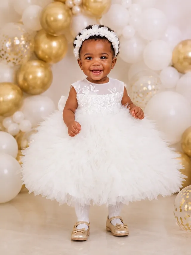 White Floral Lace Baby Dress