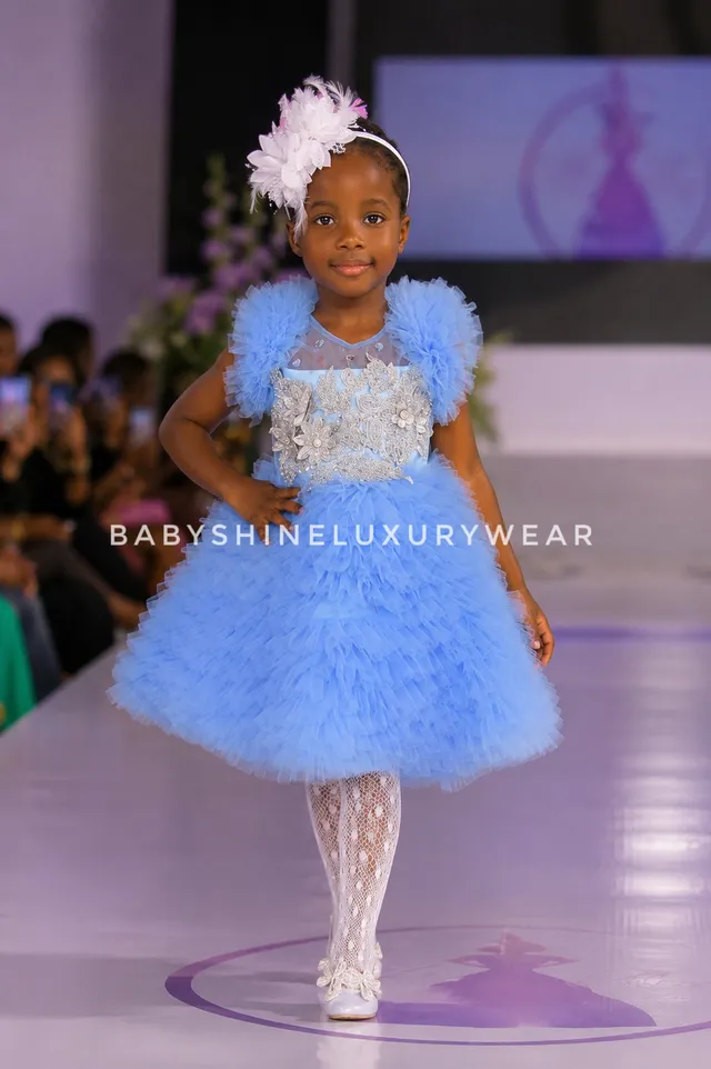 Blue Ruffle Gown