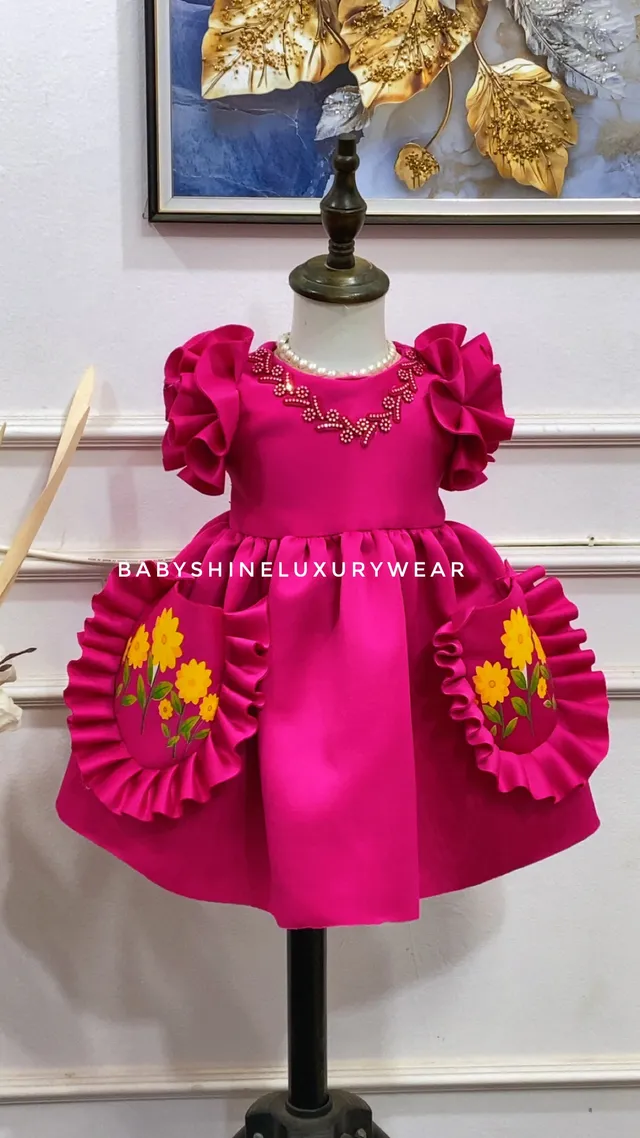 Hot pink pocket dress